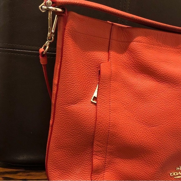 SOLD  COACH Vintage Orange Tangerine Crossbody Briefcase Shoulder Bag - Picture 4 of 16